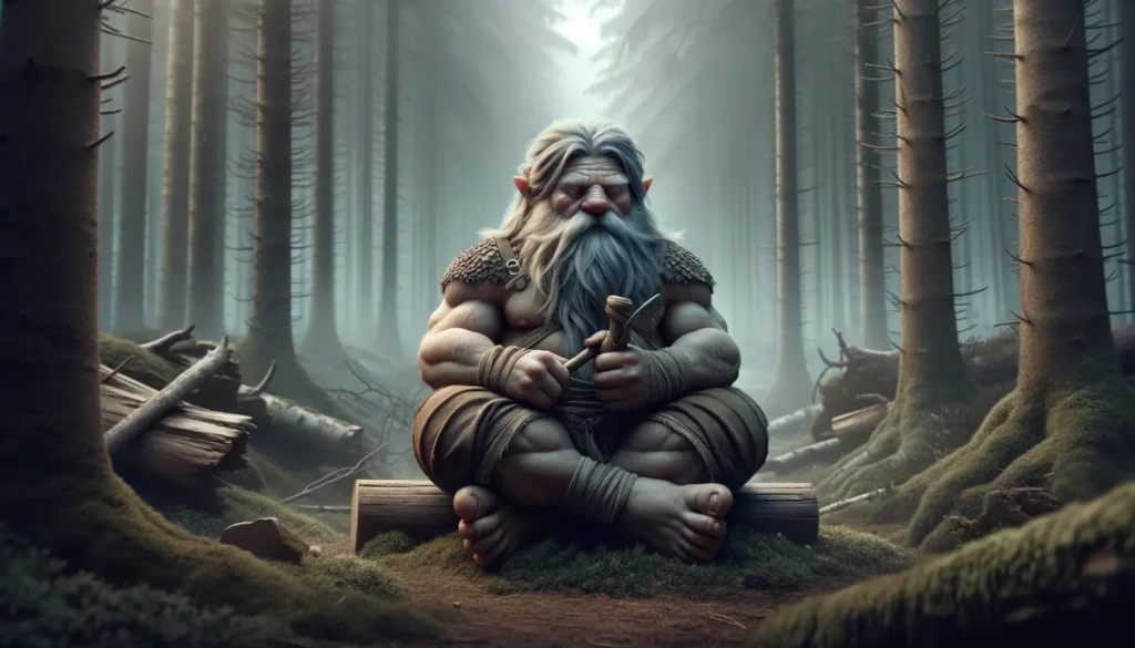 imagen de una criatura de talla baja meditando